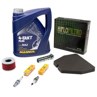 Maintenance package oil 4L + air filter + oil filter + oilfilterscrew + spark plugs