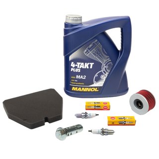 Maintenance package oil 4L + air filter + oil filter + oilfilterscrew + spark plugs