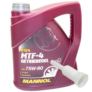 Gearoil gear oil MANNOL manual gear MTF-4 API GL 4 75W-80 4 liters with spout