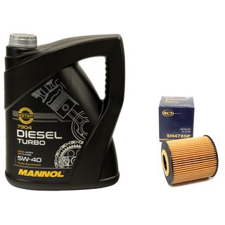Engine oil set 5W40 Diesel Turbo 5 liters + oil filter SH 4789 P