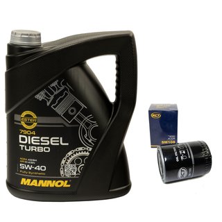Engine oil set 5W40 Diesel Turbo 5 liters + oil filter SM108