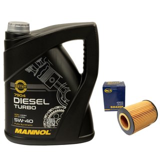 Engine oil set 5W40 Diesel Turbo 5 liters + oil filter SH426P