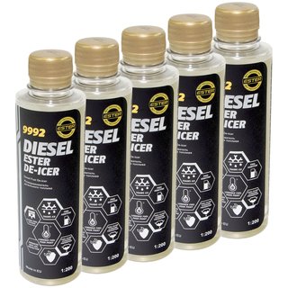 De-icer Diesel Fuel Additive MANNOL 9992 5 x 250 ml