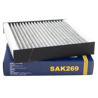 Innenraumfilter SAK269 + Klimaanlagen Reiniger 500 ml PETEC