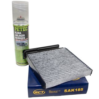 Innenraumfilter SAK185 + Klimaanlagen Reiniger 500 ml PETEC