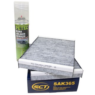 Innenraumfilter SAK365 + Klimaanlagen Reiniger 500 ml PETEC