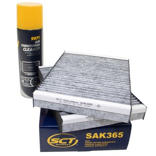 Innenraumfilter SAK365 + Klimaanlagen Reiniger 520 ml MANNOL