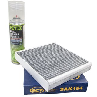 Innenraumfilter SAK164 + Klimaanlagen Reiniger 500 ml PETEC