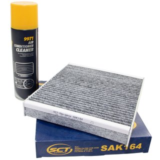 Cabin filter SCT SAK164 + cleaner air conditioning 520 ml MANNOL