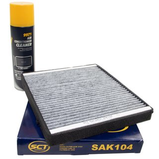 Cabin filter SCT SAK104 + cleaner air conditioning 520 ml MANNOL