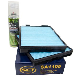 Innenraumfilter SA1105 + Klimaanlagen Reiniger 500 ml PETEC