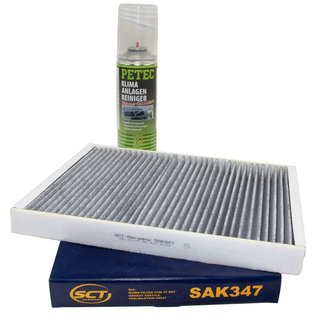 Innenraumfilter SAK347 + Klimaanlagen Reiniger 500 ml PETEC