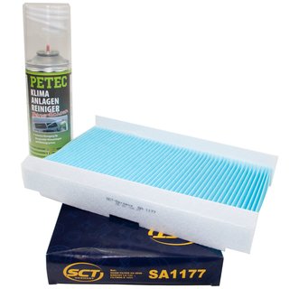 Cabin filter SCT SA1177 + cleaner air conditioning PETEC