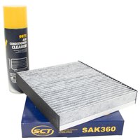 Cabin filter SCT SAK360 + cleaner air conditioning 520 ml...