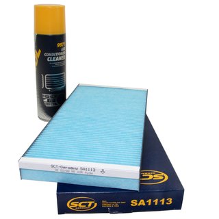 Cabin filter SCT SA1113 + cleaner air conditioning 520 ml MANNOL