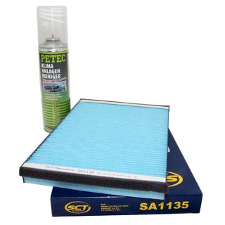 Cabin filter SCT SA1135 + cleaner air conditioning PETEC
