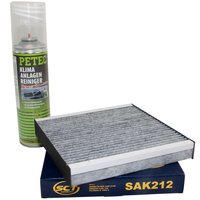 Innenraumfilter SAK212 + Klimaanlagen Reiniger 500 ml PETEC