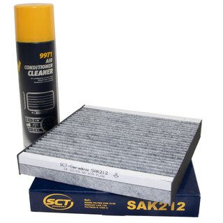 Cabin filter SCT SAK212 + cleaner air conditioning 520 ml MANNOL