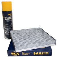 Innenraumfilter SAK212 + Klimaanlagen Reiniger 520 ml MANNOL