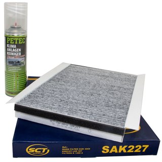 Innenraumfilter SAK227 + Klimaanlagen Reiniger 500 ml PETEC