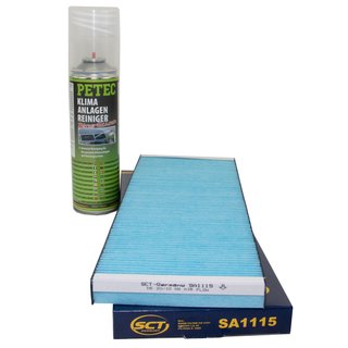 Cabin filter SCT SA1115 + cleaner air conditioning PETEC