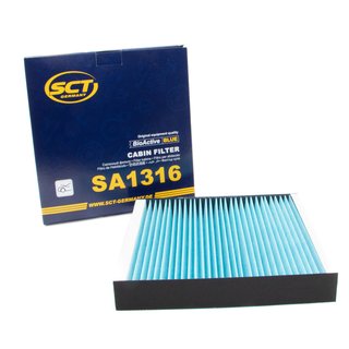 Cabin filter SCT SA1316 + cleaner air conditioning PETEC