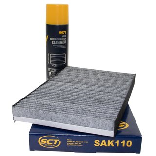 Innenraumfilter SAK110 + Klimaanlagen Reiniger 520 ml MANNOL