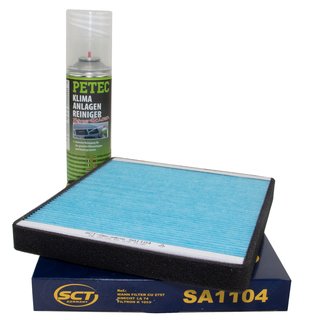 Cabin filter SCT SA1104 + cleaner air conditioning PETEC