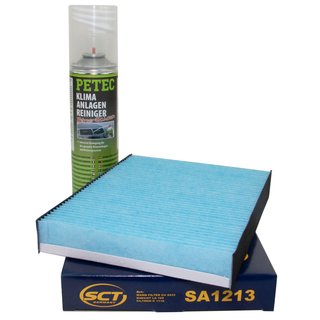 Cabin filter SCT SA1213 + cleaner air conditioning PETEC
