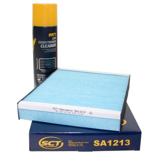 Cabin filter SCT SA1213 + cleaner air conditioning 520 ml MANNOL