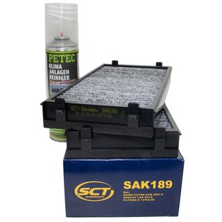 Innenraumfilter SAK189 + Klimaanlagen Reiniger 500 ml PETEC