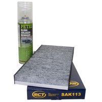 Innenraumfilter SAK113 + Klimaanlagen Reiniger 500 ml PETEC