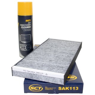 Innenraumfilter SAK113 + Klimaanlagen Reiniger 520 ml MANNOL