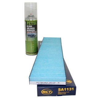 Cabin filter SCT SA1131 + cleaner air conditioning PETEC