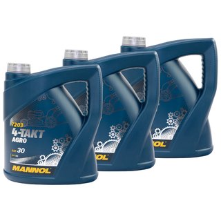 Engineoil Engine oil for 4-stroke tractors lawnmowers Agro SAE 30 MANNOL API SG 3 X 4 liters