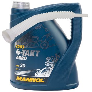 Engineoil Engine oil for 4-stroke tractors lawnmowers Agro SAE 30 MANNOL API SG 4 liters with spout