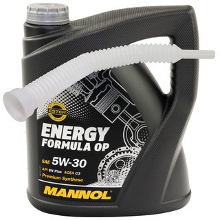 Engineoil Engine Oil MANNOL 5W30 OP API SN Plus 4 liters with spout