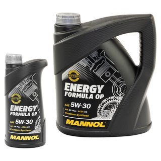 Engineoil Engine Oil MANNOL 5W30 OP API SN Plus 4 liters +1 Liter