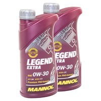Motorl Motor l MANNOL Legend Extra 0W30 API SN 2 X 1 Liter