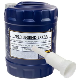 Engineoil Engine oil MANNOL Legend Extra 0W30 API SN 10 liters with spout
