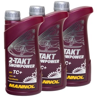 Motorl Motor l MANNOL 2-Takt Snowpower API TC+ 3 X 1 Liter