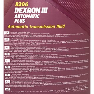 Gearoil Gear oil MANNOL Dexron III Automatic Plus 5 X 4 liters