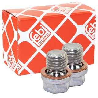 Oil drain plug FEBI 12341 M12 x 1,5 mm with sealing ring set 2 pieces