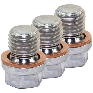 Oil drain plug FEBI 12341 M12 x 1,5 mm with sealing ring set 3 pieces