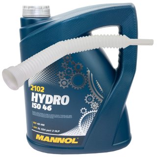 Hydraulikl Hydraulik l MANNOL Hydro ISO 46 5 Liter mit Ausgieer