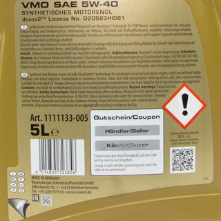 Motorl Set VMO SAE 5W-40 5 Liter + lfilter Febi 109708