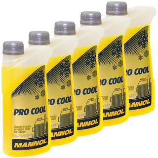 Khlerfrostschutz Khlmittel Fertiggemisch MANNOL Pro Cool 5 X 1 Liter