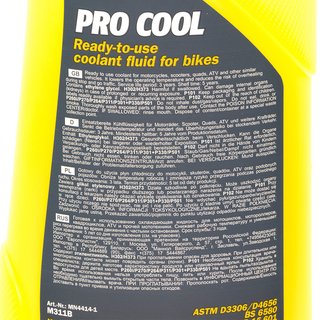Khlerfrostschutz Khlmittel Fertiggemisch MANNOL Pro Cool 10 X 1 Liter