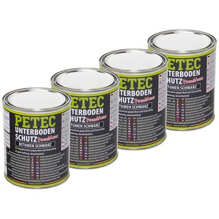 Unterbodenschutz Bitumen schwarz Pinseldose PETEC 4 X 1000 ml