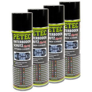 Unterbodenschutz Spray Bitumen schwarz PETEC 4 X 500 ml